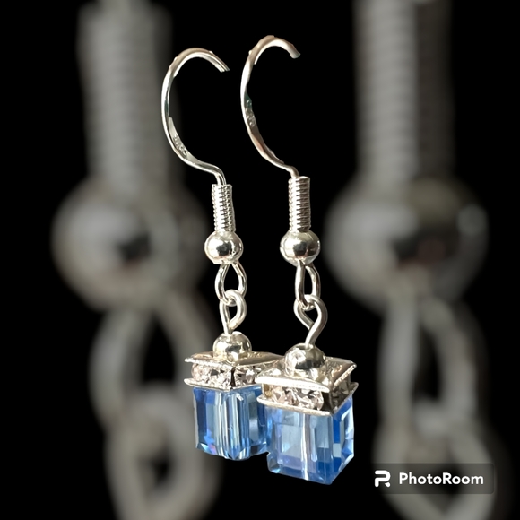 925 Silver & Austrian Crystal Earrings - Picture 1 of 4